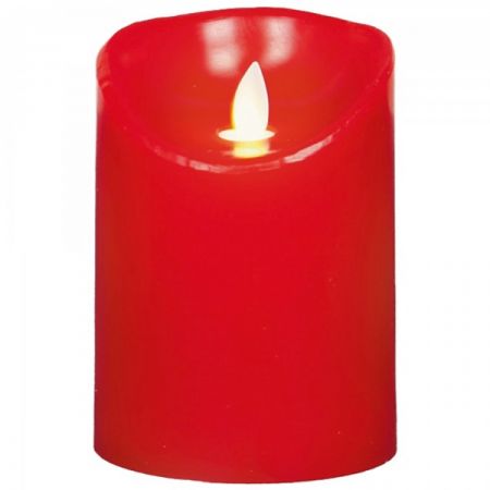 13cm Battery Operated Dancing Flame Candle with Timer in Red