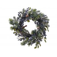 Artificial Wreath Blue Berries  40Cm