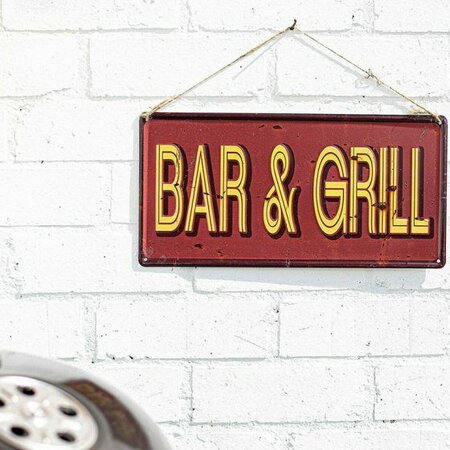 Bar & Grill Embossed Metal Sign 40x20