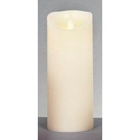 Battery Operated Real Wax Candle With Dancing Flame In Ivory 23 X 9cm