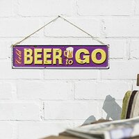 Beer To Go Embossed Metal Sign 40x10