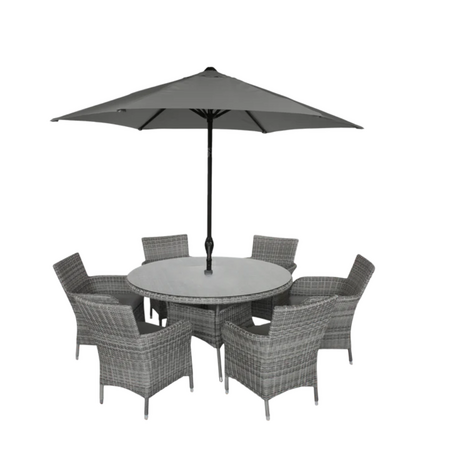 BIARRITZ 6 SEAT SET WITH 2.7M PARASOL