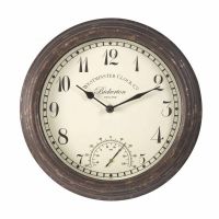Bickerton Wall Clock & Thermometer 12in - image 1