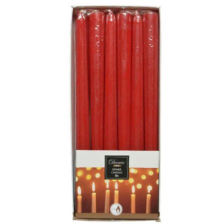 Candle 12 Pk Red 23cm