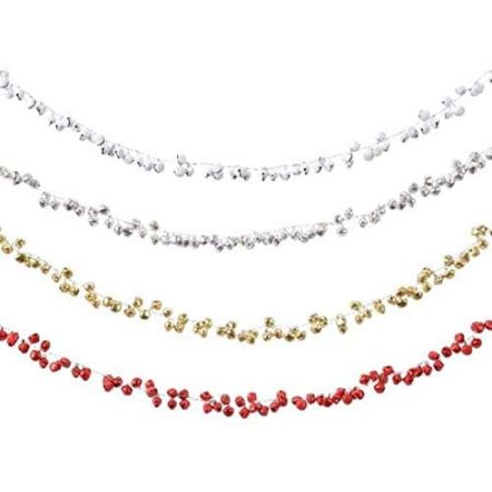 Garland Red/White/Gold/Silver Bells 120Cm