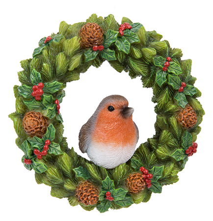 Hanging Robin Floral Wreath G - image 1