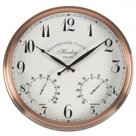 Henley Wall Clock & Thermometer 12In - image 1