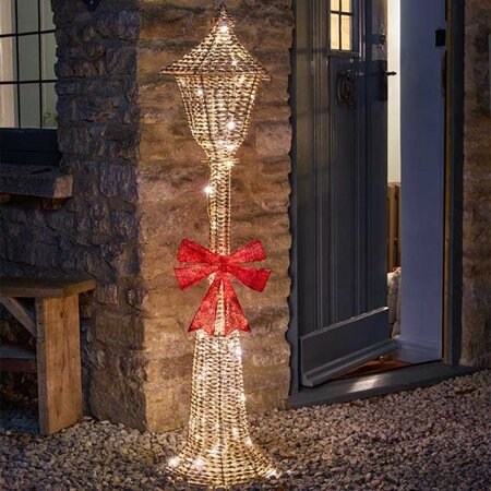 LAMP POST 1.2M GLITTER TWIST WARM WHITE