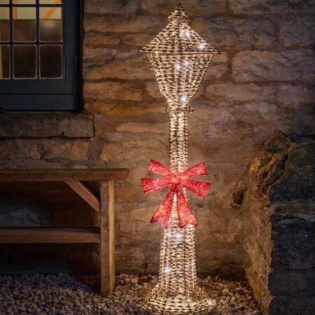 LAMP POST 1.5M GLITTER TWIST WARM WHITE