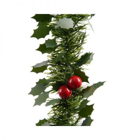 Tinsel Garland W/Berries Green 2.7M