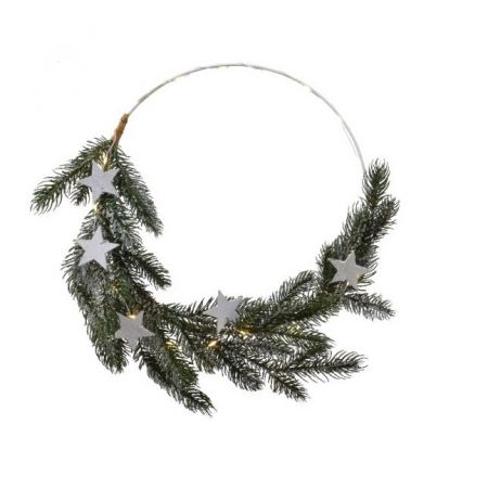 Wreath Bo Green/Warm 28Cm (Small)