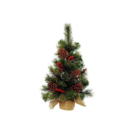 XMAS TREE 60cm DECORATED GREEN/WHITE